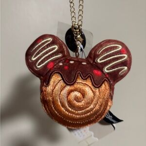 Disney Character Nui Bread Plush Keychain Mickey Mouse Head Croissant Roll